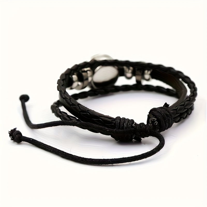 Men's Vintage Roman Numeral Clock Pattern Bracelet